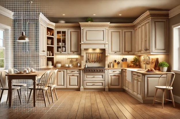 Expert Cabinet Refacing Services in Sherwood, Oregon Refaced kitchen cabinets with quarter-inch plywood skins and custom crown moldings, showcasing professional cabinet refacing services in Sherwood, Oregon.