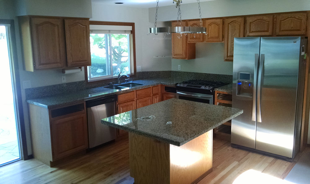 kitchen by cabinet refacing company Kitchen by cabinet refacing company, shown in before and after photos in Portland, OR